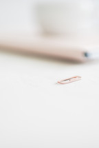 paperclip on a desk 