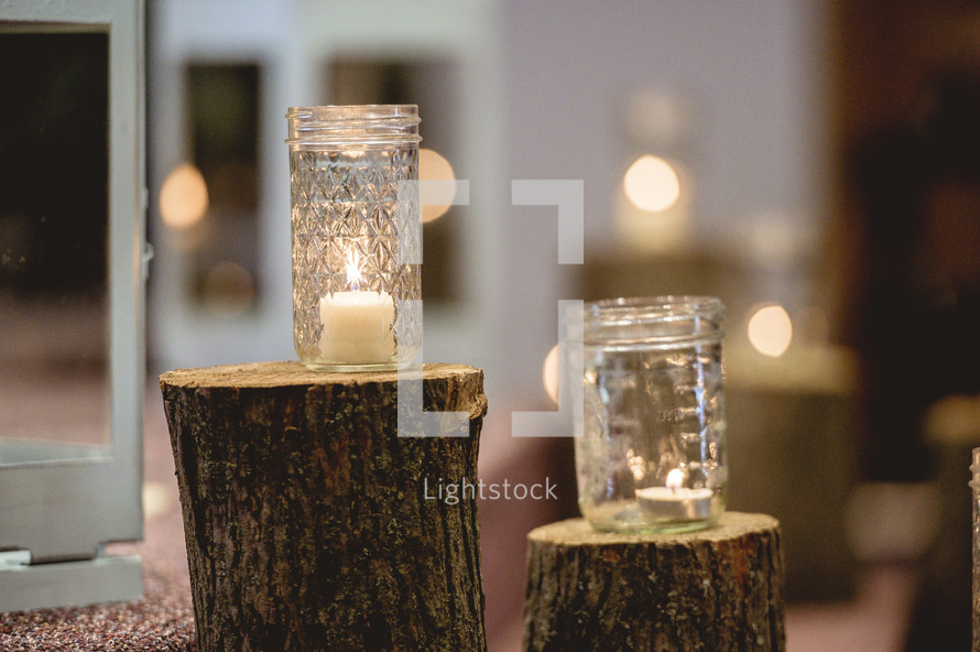 candles in mason jars 