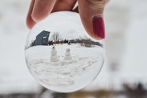 snowman in a glass sphere 