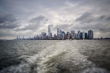 city skyline from a boat 