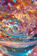 A colorful water splash. Creation's Canvas: A Symphony of Color in Water's Embrace