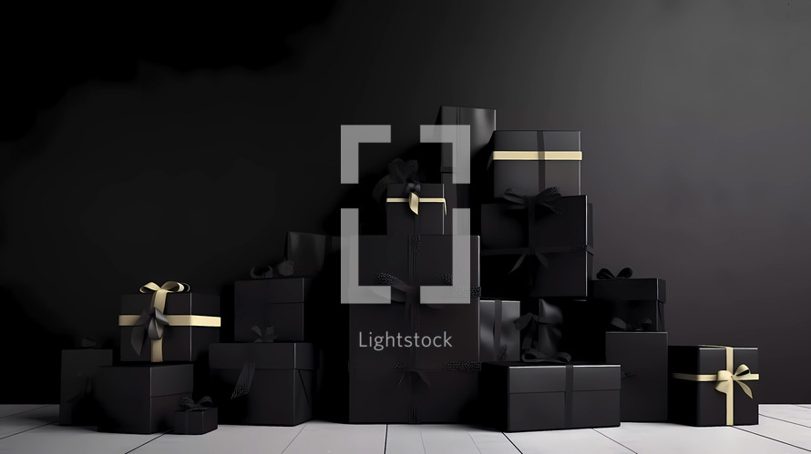 background with black boxes for black friday 