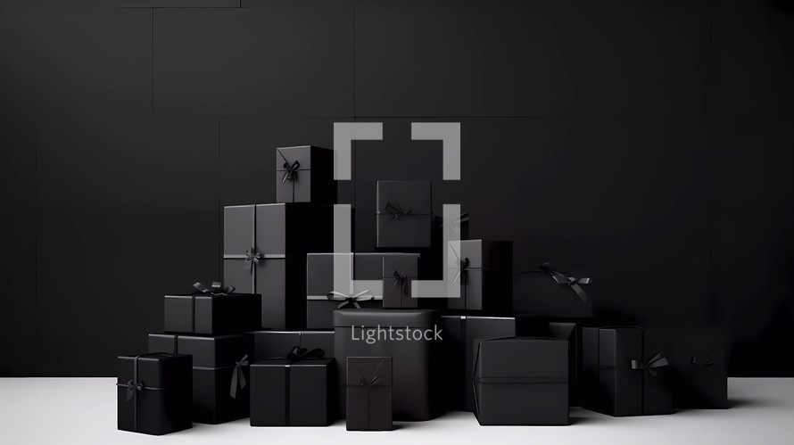 Black Friday  background with black boxes 