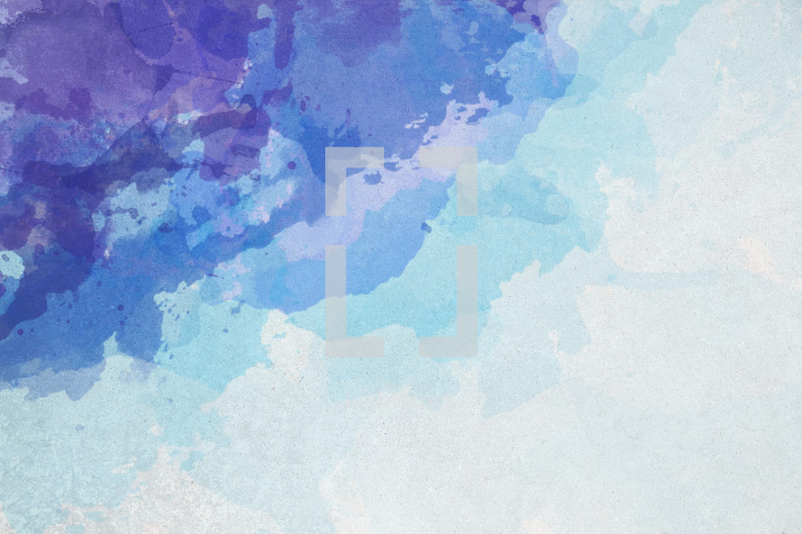 A colorful blue and violet painted watercolor background.