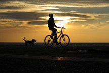 Bike ride on sunset