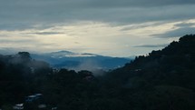 Timelapse of clouds moving over the tropical rainforest hills of and Coast Costa Rica