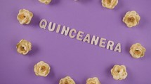 Quinceanera Pink flowers Background