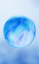 Flowing glossy pattern glass ball, 3d rendering.