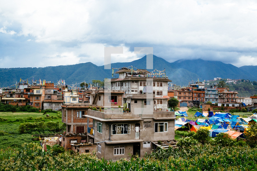 Kathmandu houses and tents 