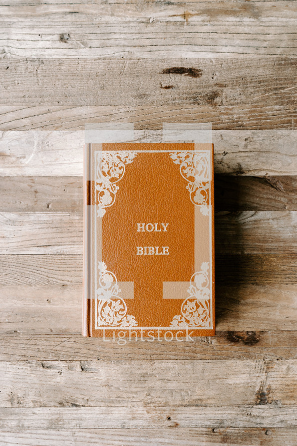 Bible on a wood table 