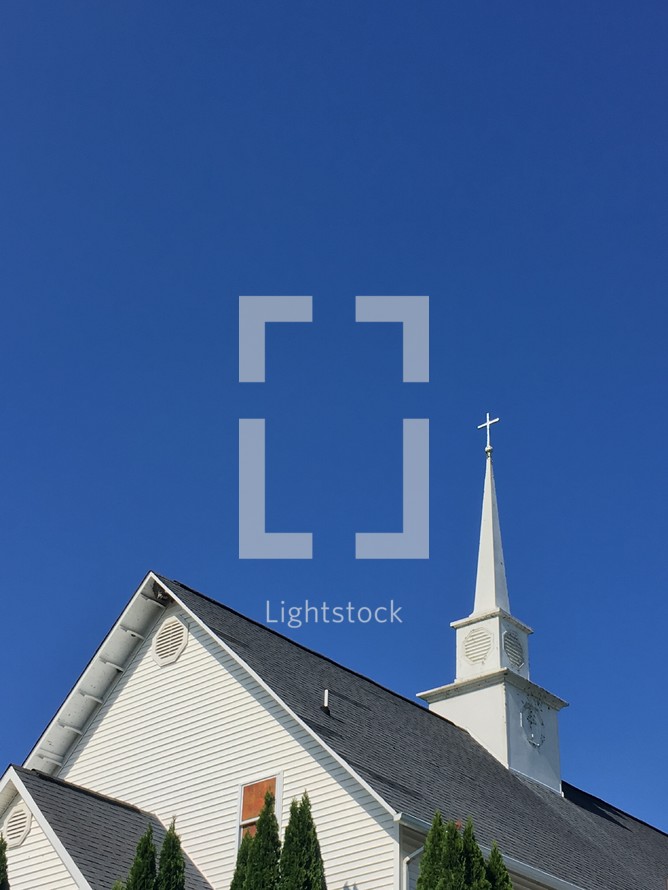 closeup shot of a country church building