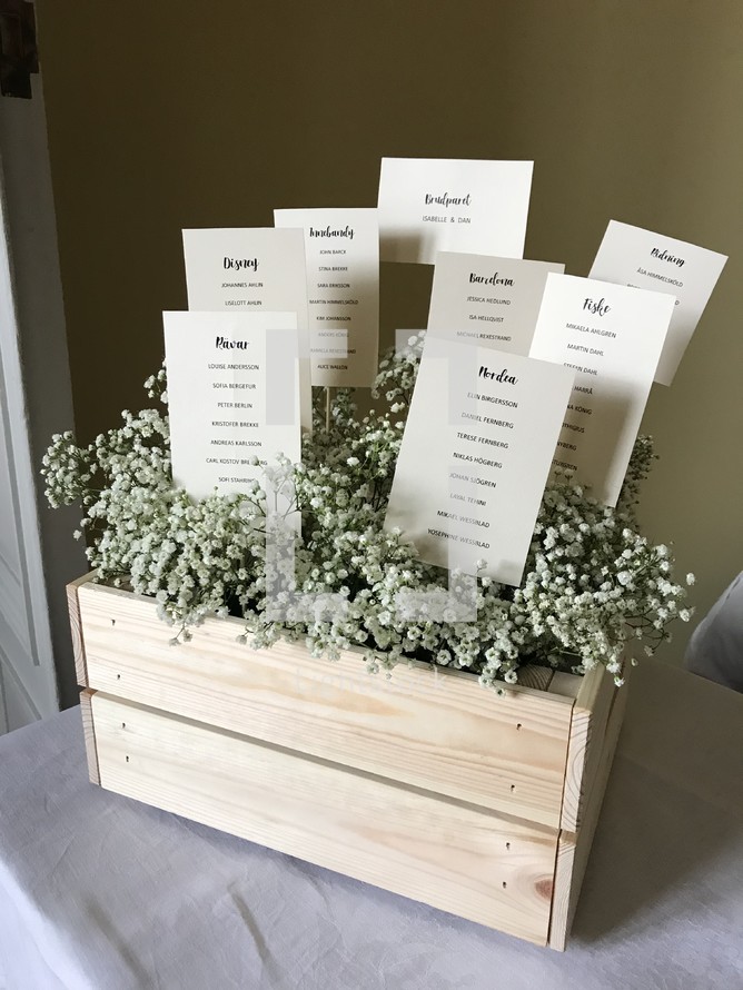 table assignments for a wedding 