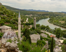 Mosque in Pocitelj, Bosnia and Herzegovina, an art colony overlooking the Neretva River