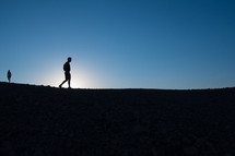 silhouette of a hiker 