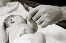 a newborn baby in a hospital nursery 