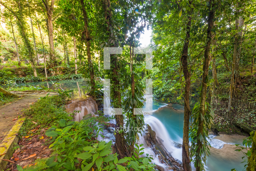 waterfall and springs near Luwuk in Indonesia 