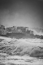 large waves crashing into the shore in Teneriffa