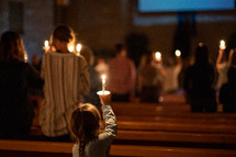 Candles at Easter Vigil Mass 