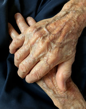 hands of my elderly father, a WWII veteran, in his 90s