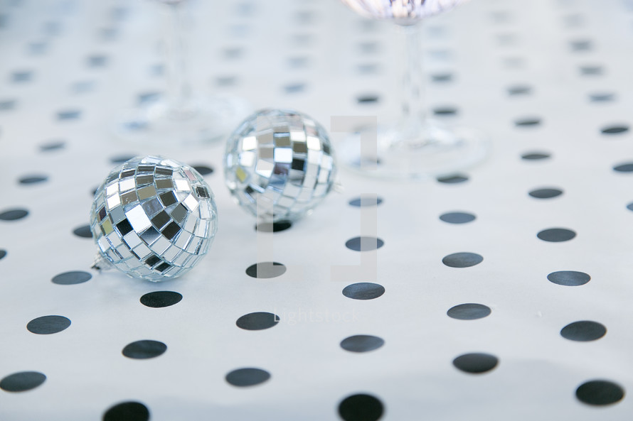 disco balls on polka dots 