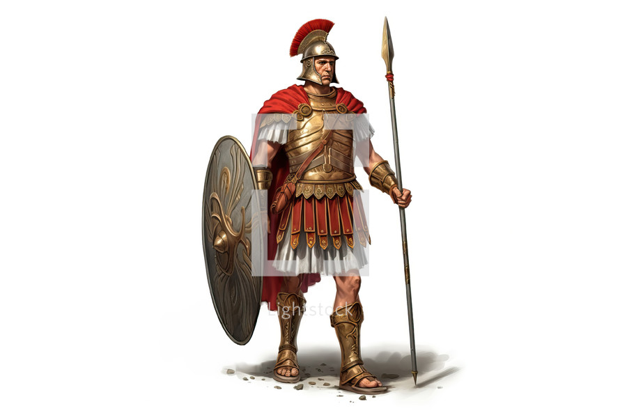 Roman Legionnaire on White Background