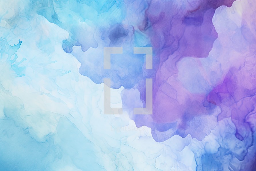 Colorful Blue and Violet Painted Watercolor Background