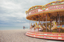 carousel on a beach 