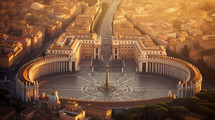 St Peters Square in the Vatican at the break of dawn