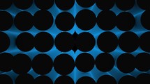 3d blue cylinder tubes on black seamless loop animation