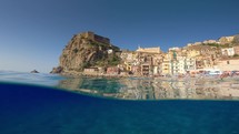 Scilla City In Calabria View From Underwater In Summer Season