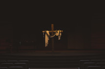 cross on a stage 