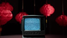 Chinese Lantern And Static TV For New Year