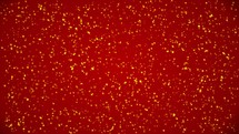 Golden Sparkles On Red Background