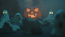 Halloween Pumpkin Between The Ghosts