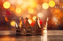 Kings Crown on Bokeh Orange Background