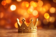 Kings Crown on Bokeh Orange Background