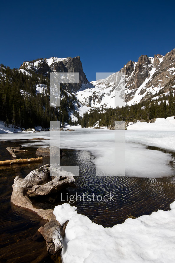 Hallet Peak and Dream Lake in Rocky Mountain national Park