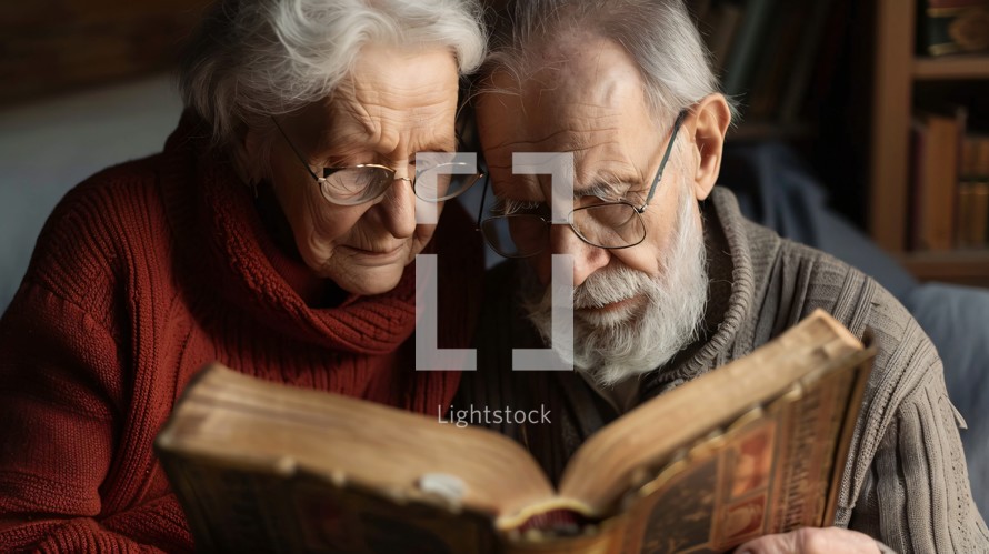 An Old Couple Reads the Holy Scriptures