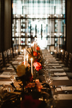 set table for a wedding reception 