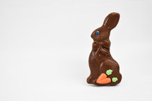 Chocolate Easter Bunny Isolated on White Background