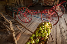 apples and an old wagon 