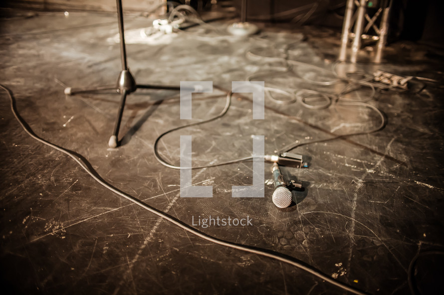 a microphone on a stage 