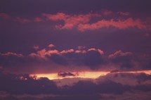 sunset and dark clouds background 