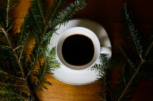 pine and coffee mug