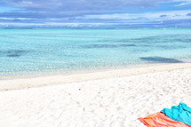  beach towels on the sand on a Polynesian Beach 