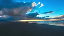 Moving clouds over the beach of Langeoog Island, Germany - timelapse
