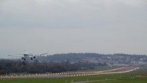 Airplane landing at airport