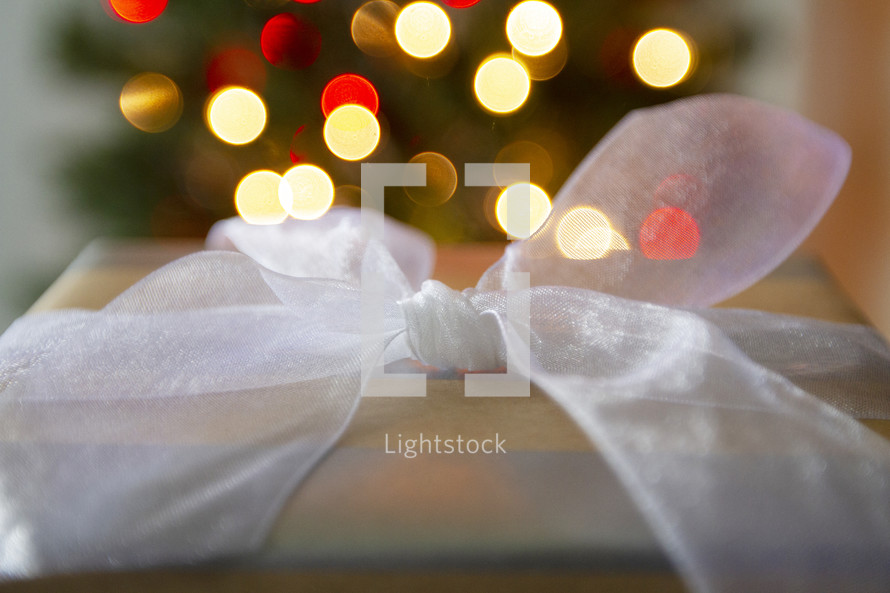 gift box and bokeh lights 