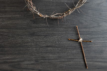 crown of thorns and cross of sticks 
