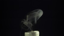 Extinguished candle with smoke. Filmed is slow motion 1000 fps